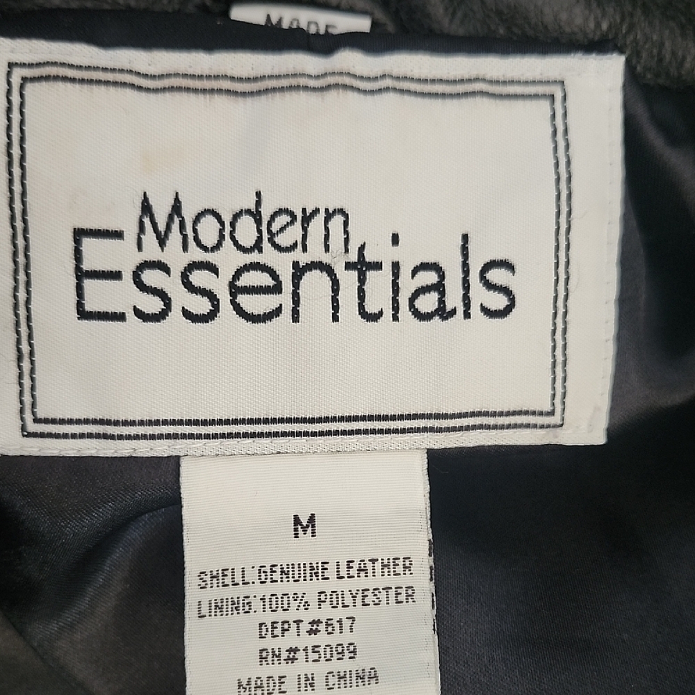 Modern Essentials Black Faux Leather Belted Jacket – Size Medium, Minimalist - Picture 10 of 10
